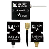 SILICON DESIGNS 加速度センサ 2210、2260、2266シリーズ
